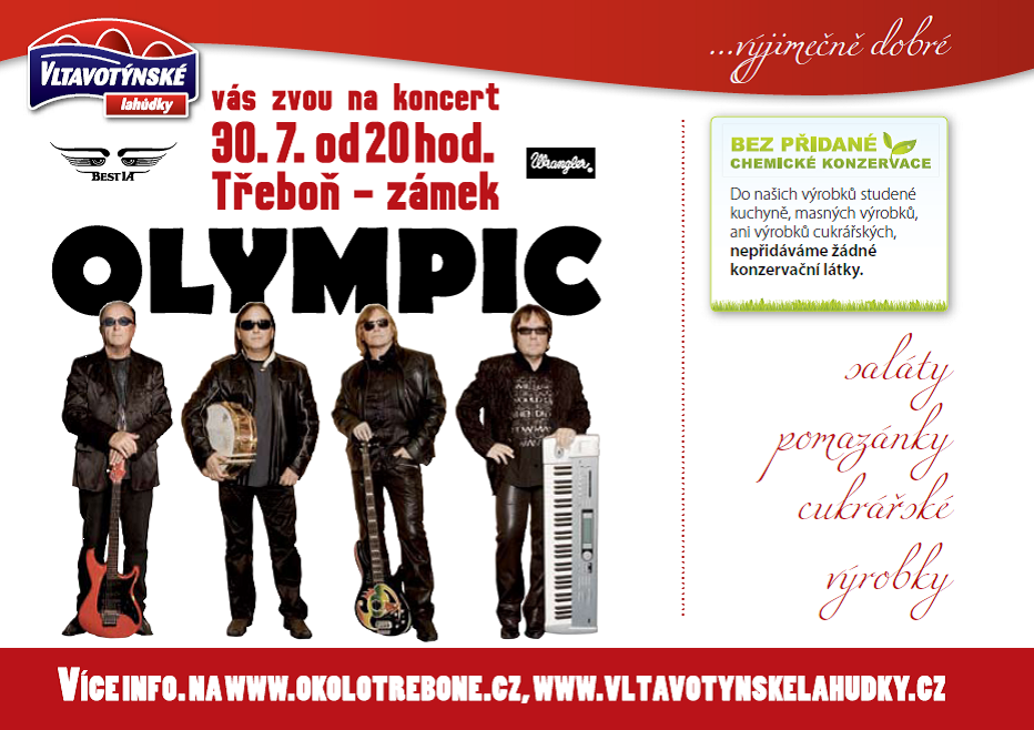 Vltavotýnské lahůdky vás zvou na koncert Olympic