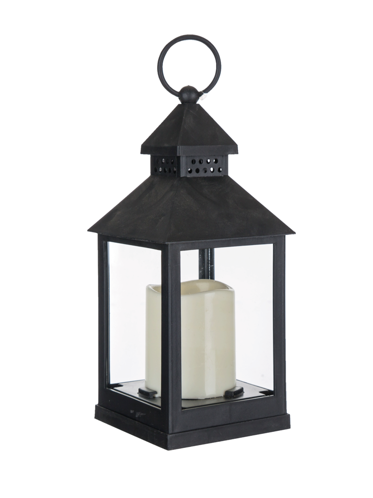 Lucerna plastová s LED svíčkou 23cm, Lucerna plastová s LED svíčkou 22cm