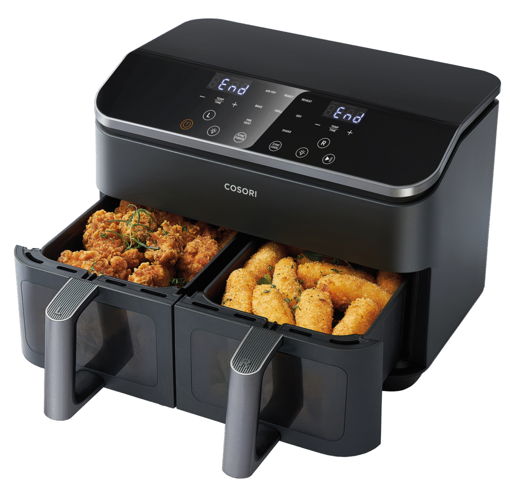 COSORI Dual Basket horkovzdušná fritéza 8,5 l + 5x špíz a rošt