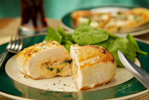 Kuřecí prsa plněná tvarůžky